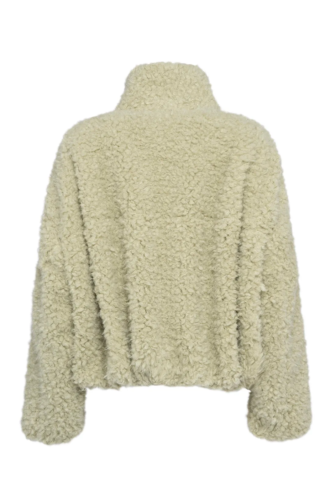 Light Green Zip-Up Teddy Jacket sold by Tela product image thumbnail 2