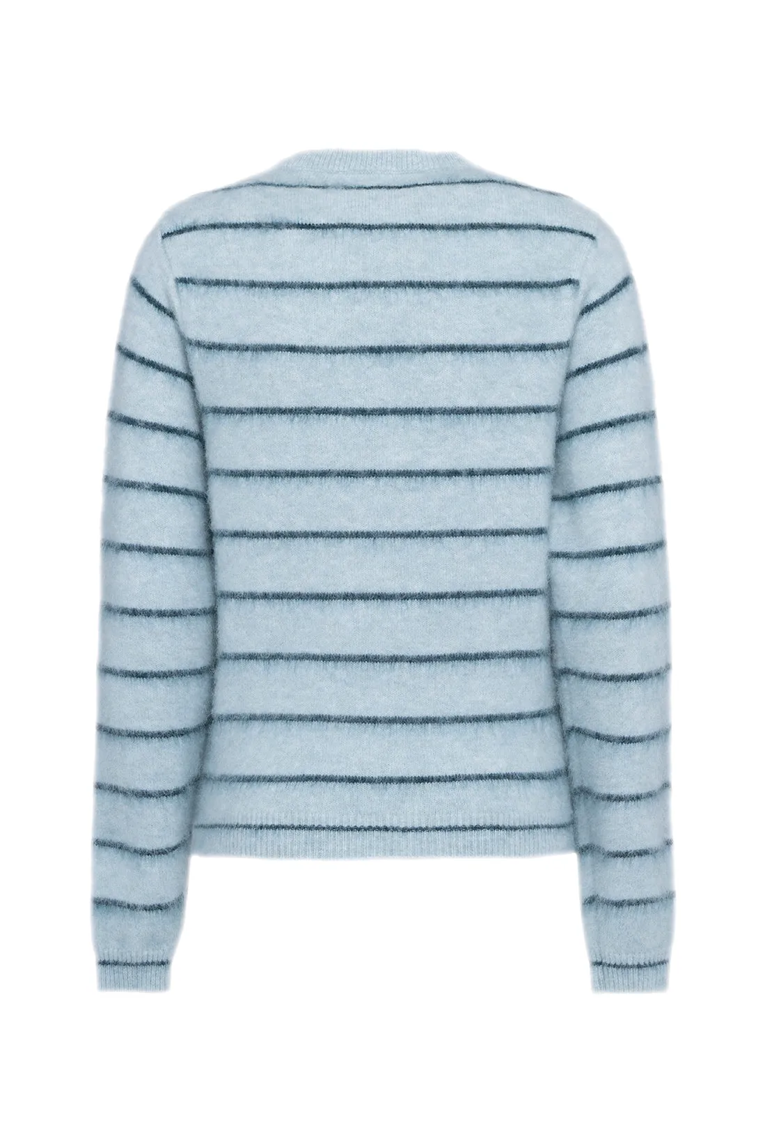 Light Blue Striped Long-Sleeve Sweater In Stretch Alpaca Wool sold by Tela product image thumbnail 2