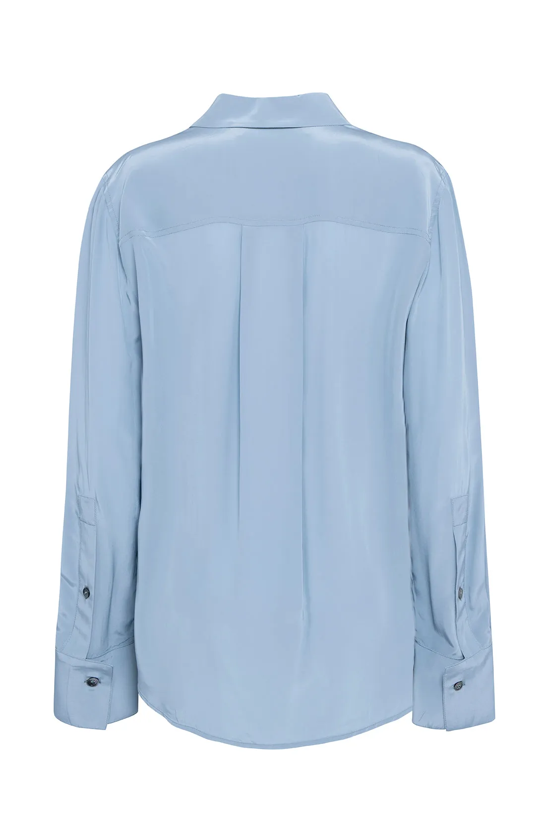 Long-Sleeved Light Blue Shirt In Fluid Viscose sold by Tela product image thumbnail 2