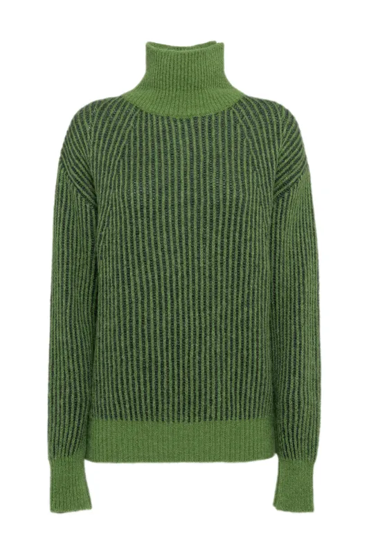 Green Vanisé Alpaca Turtleneck Sweater sold by Tela