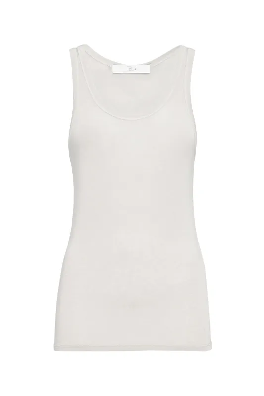 Chalk White Wool Jersey Tank Top sold by Tela