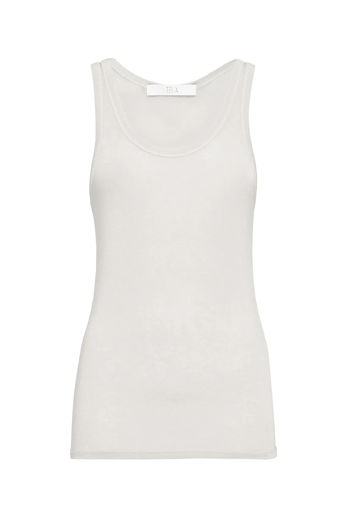 Chalk White Wool Jersey Tank Top sold by Tela