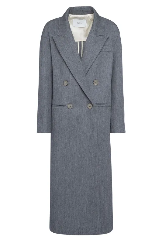 Grey Long Wool Coat sold by Tela