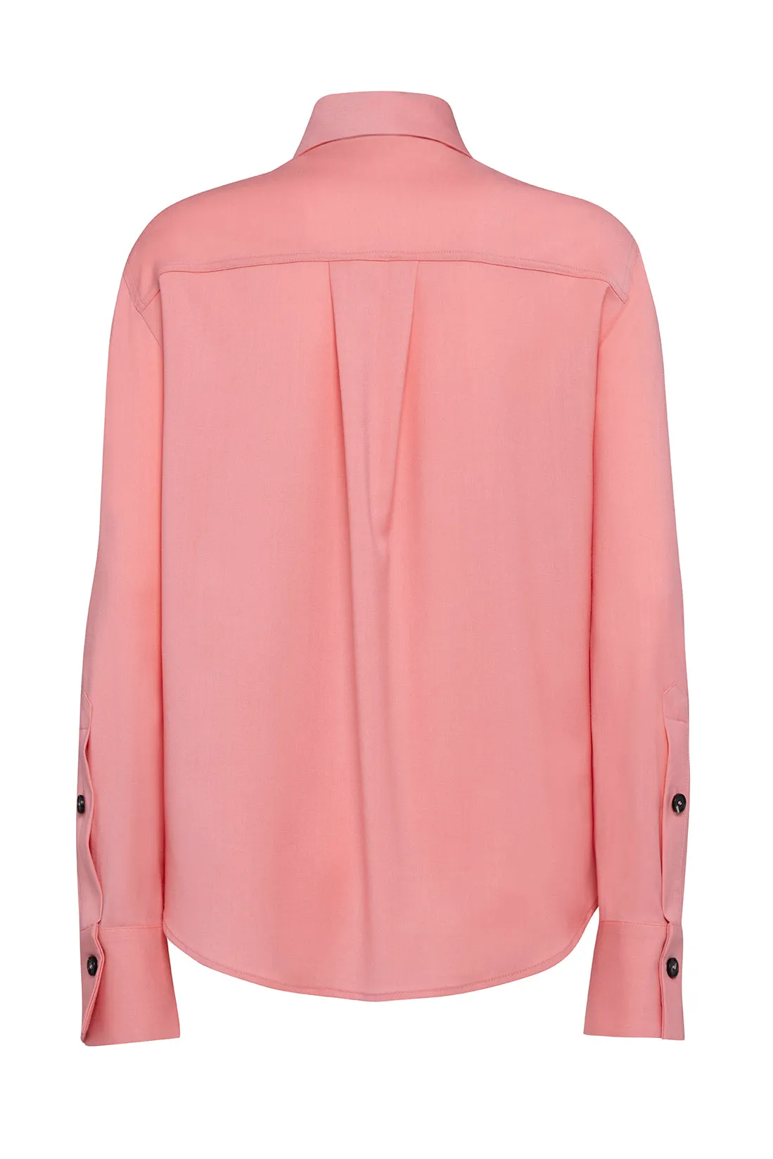 Pink Long-Sleeved Shirt In Technical Wool With Contrasting Buttons sold by Tela product image thumbnail 2