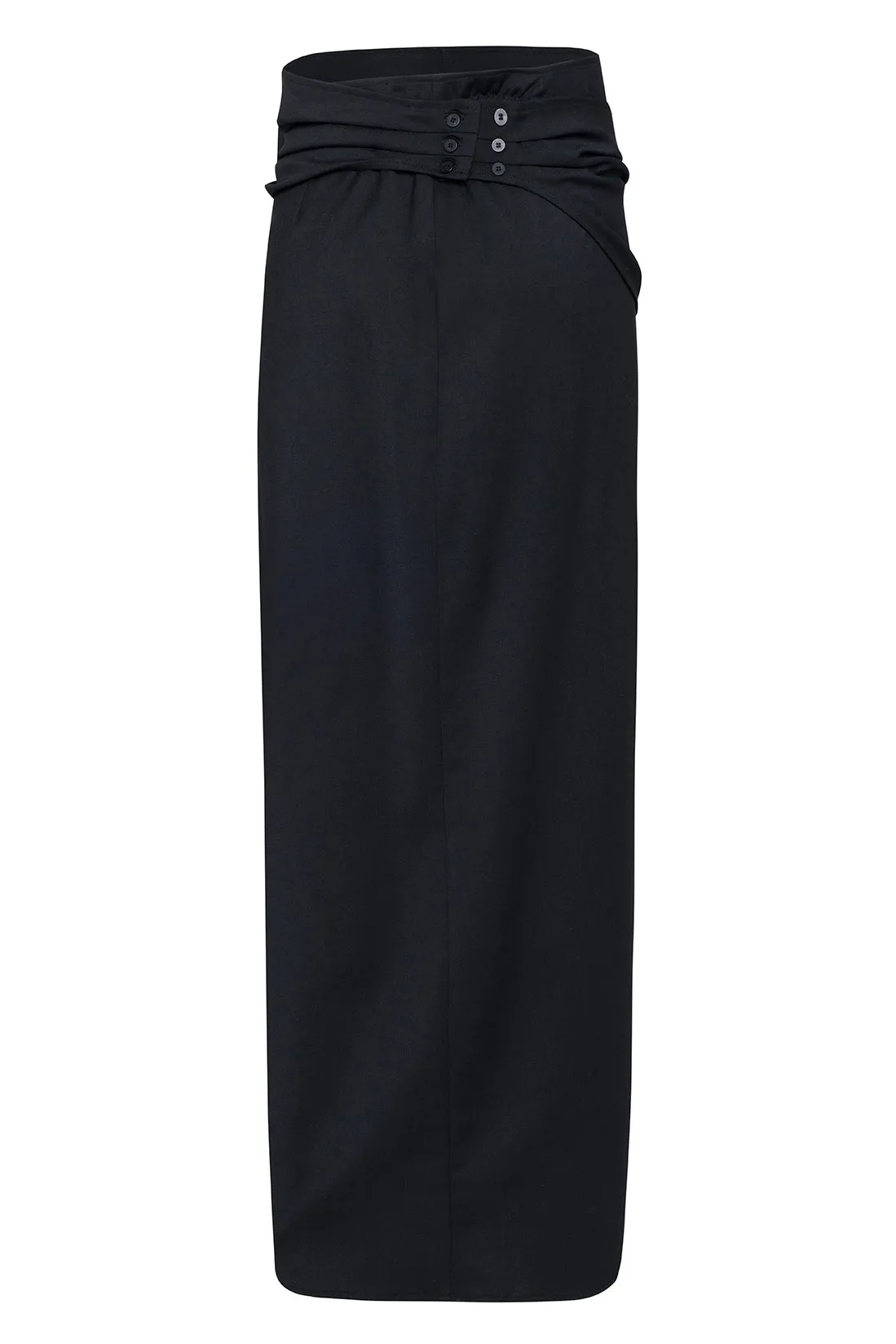 Long Black Skirt In Technical Wool With Gathered Details sold by Tela product image thumbnail 2