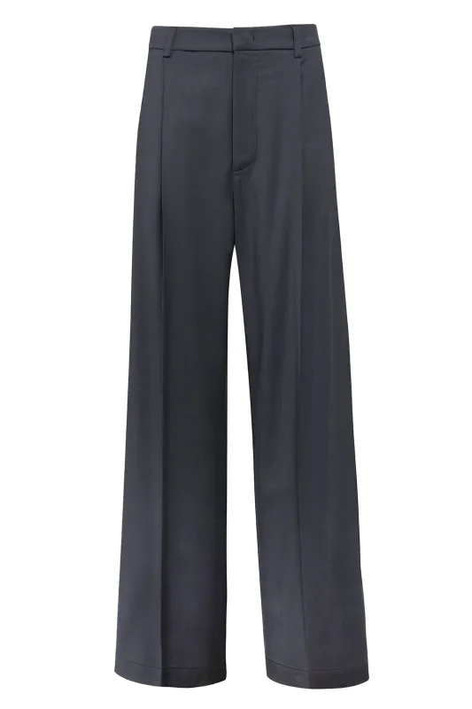 Dark Grey Regular-Fit Trousers In Technical Wool sold by Tela