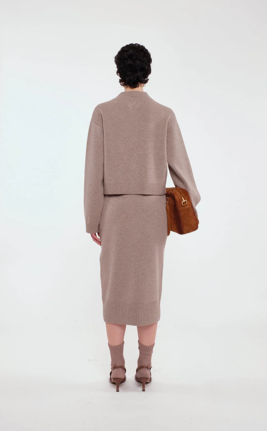 Midi Skirt In Carded Wool With Front Slit sold by Tela product image thumbnail 4