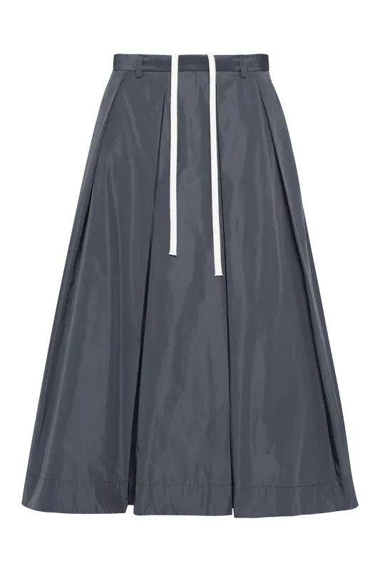 Long Full Skirt In Charcoal Taffeta sold by Tela
