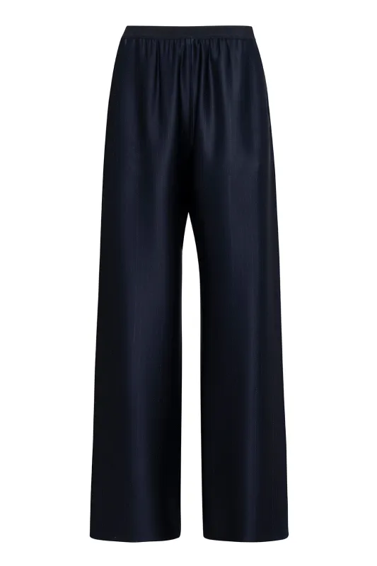 Fluid Pinstriped Blue Straight-Leg Trousers sold by Tela
