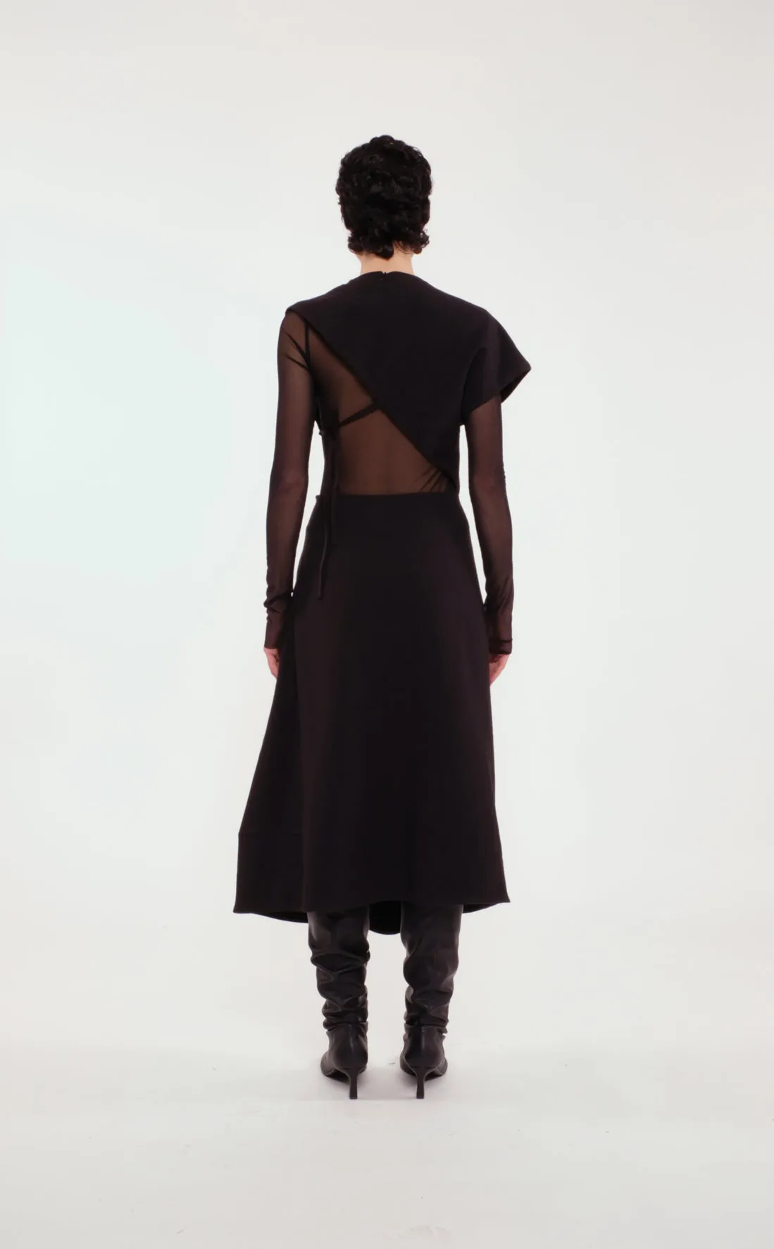 Black Long-Sleeved Tulle Top sold by Tela product image thumbnail 4