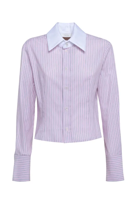 Pink Long-Sleeved Oxford Shirt sold by Tela