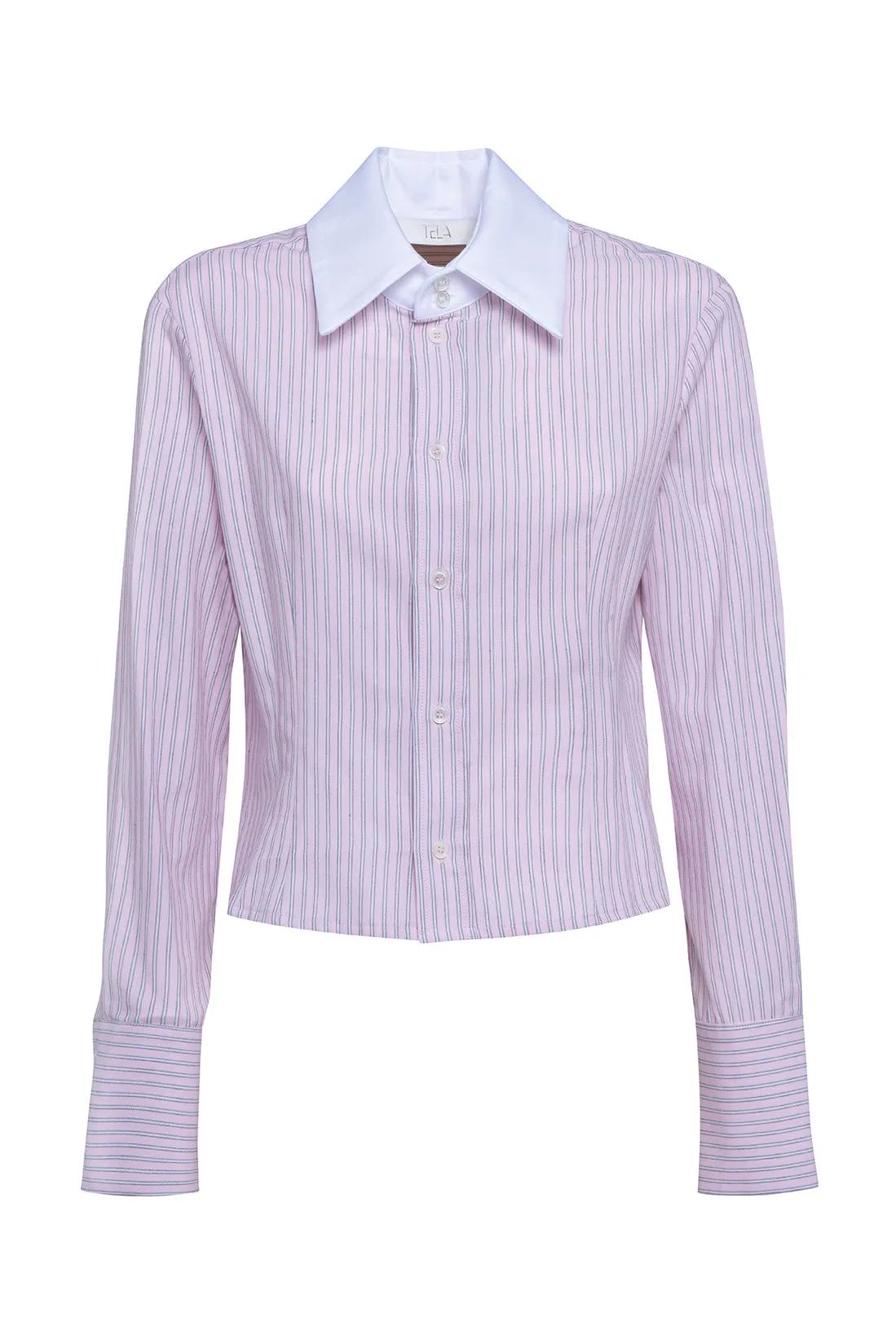 Pink Long-Sleeved Oxford Shirt sold by Tela