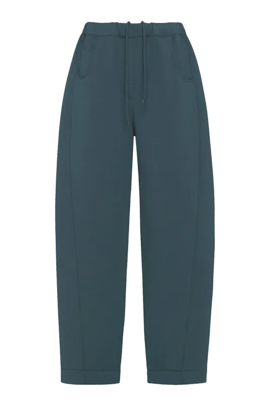 Soft Forest Green Pants In Scuba Jersey sold by Tela