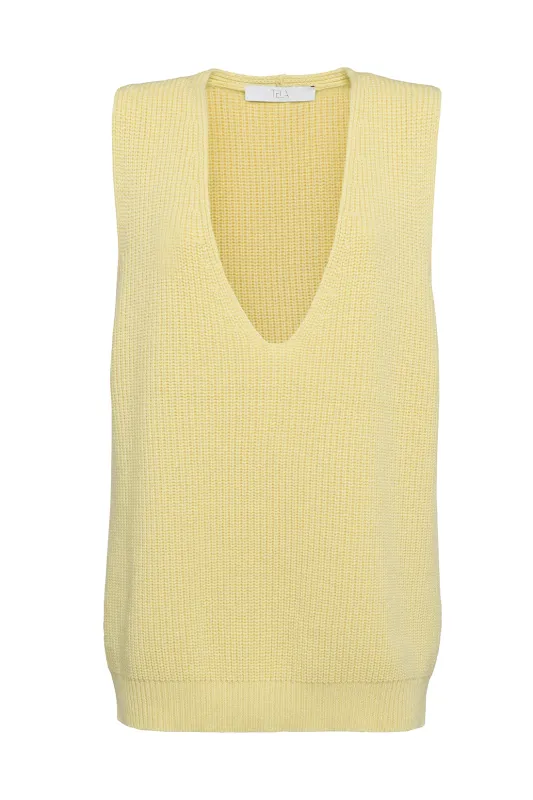 Yellow Merino Wool Vest sold by Tela