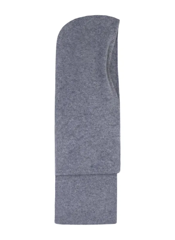 Grey Stretch Alpaca Hooded Scarf sold by Tela