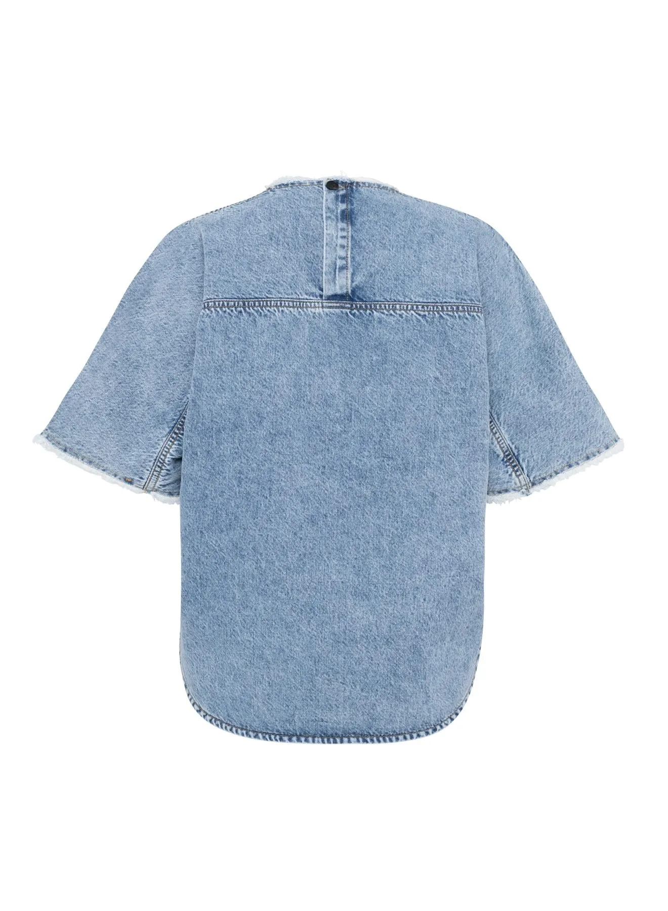 Oversized Light Blue Denim Short Sleeve Shirt sold by Tela product image thumbnail 2
