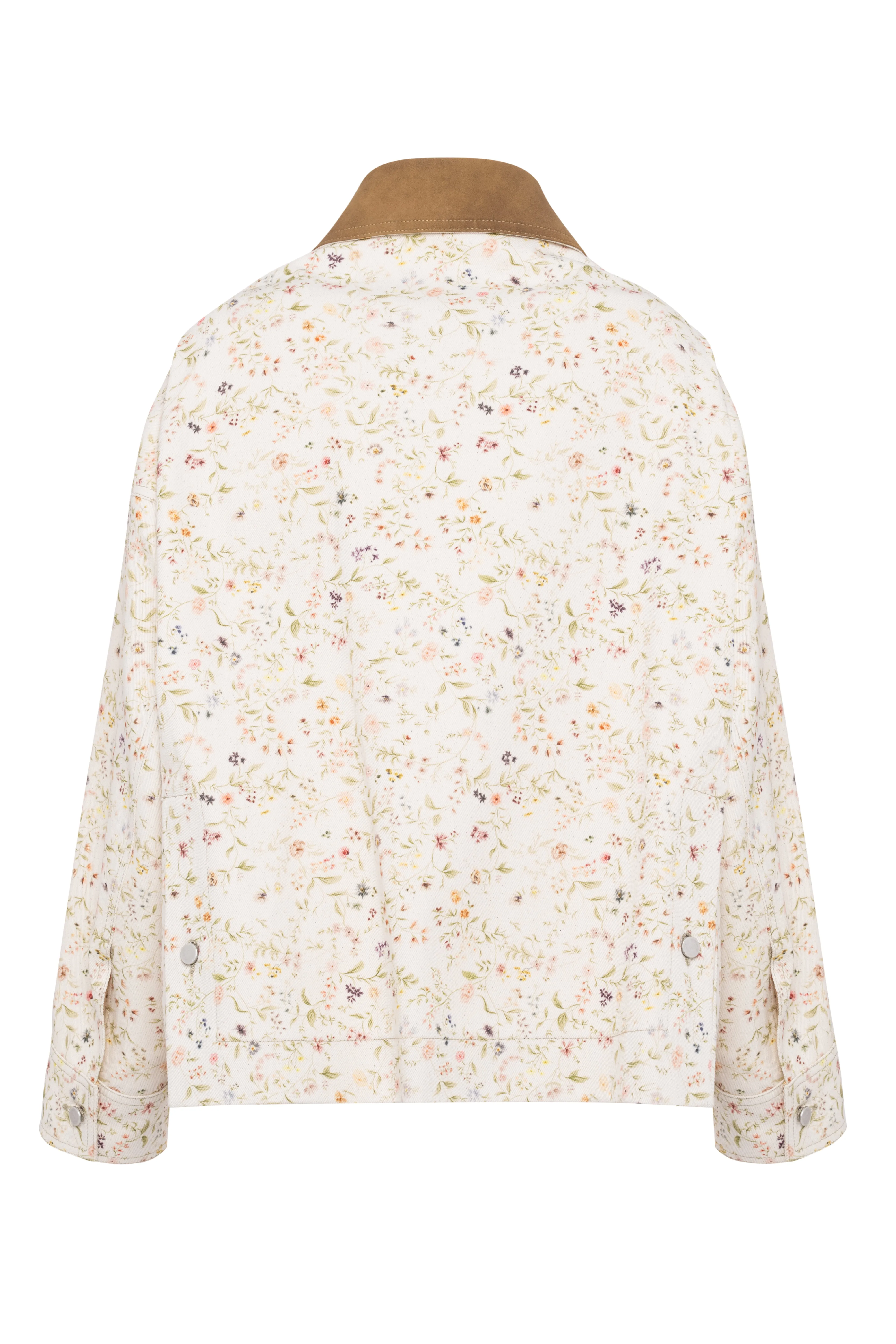 Floral Print Jacket With Zipper sold by Tela product image thumbnail 2