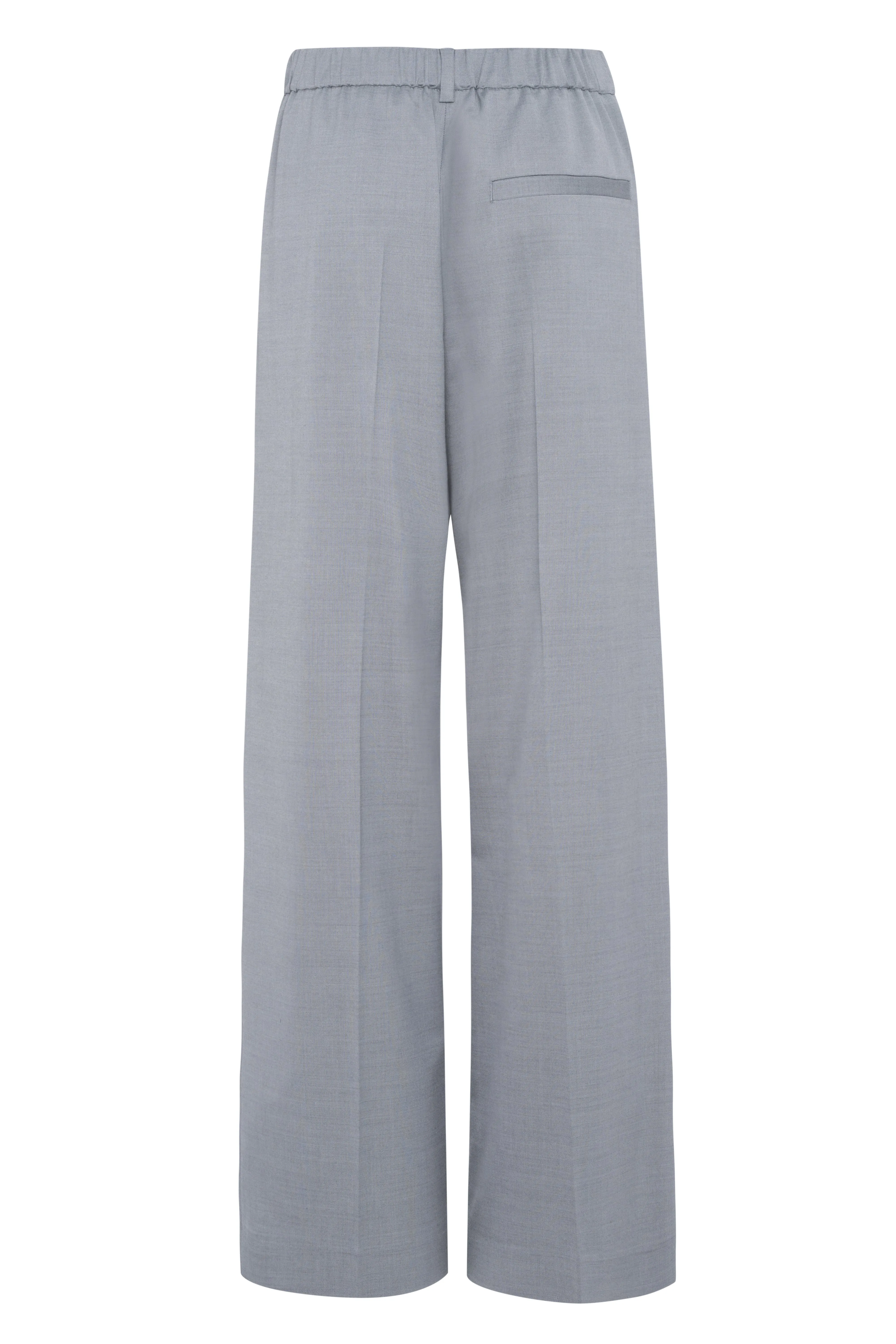 Grey Elegant Wide-Leg Trousers In Cool Wool sold by Tela product image thumbnail 2
