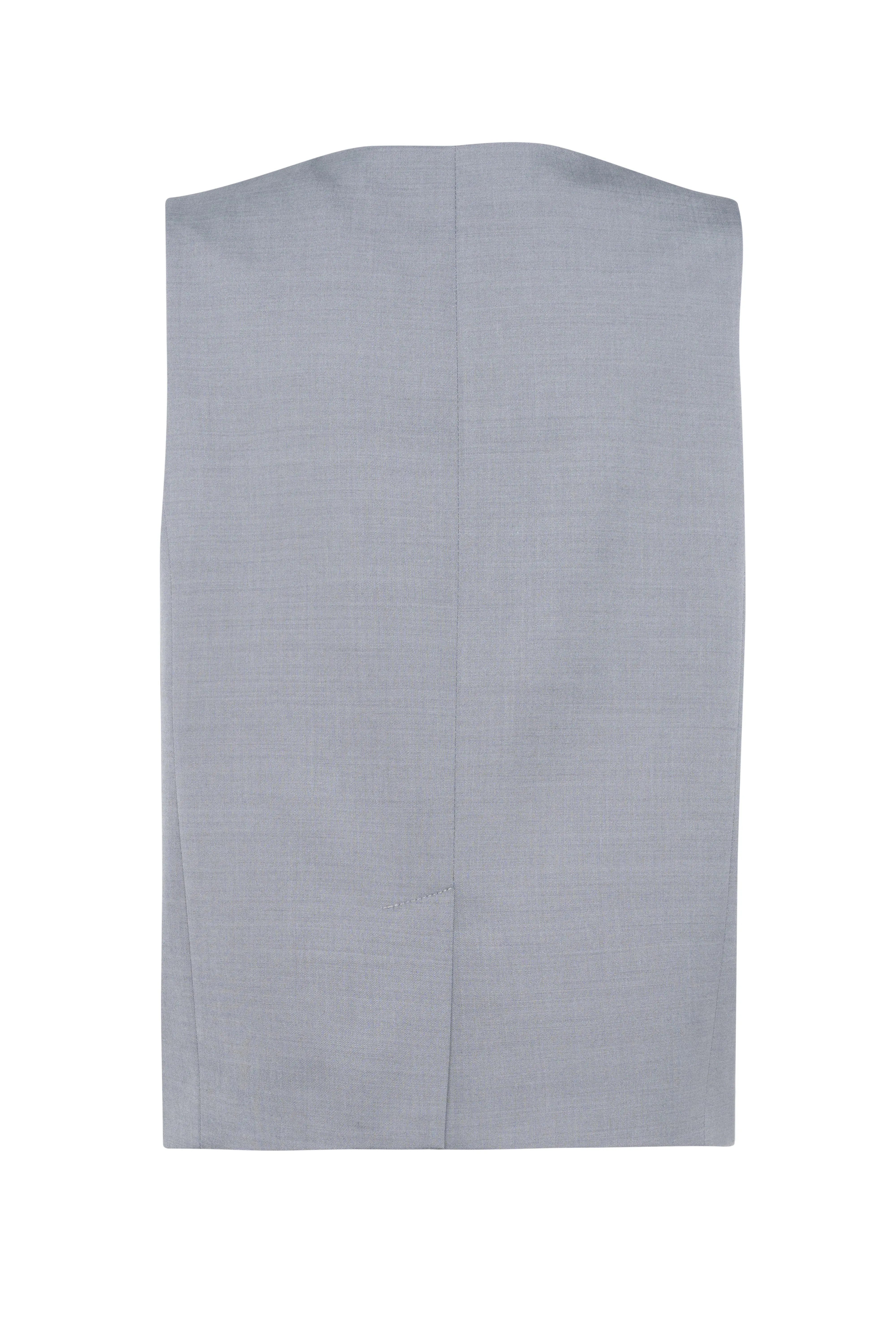 Elegant Grey Vest With Front Button Closure In Cool Wool sold by Tela product image thumbnail 2