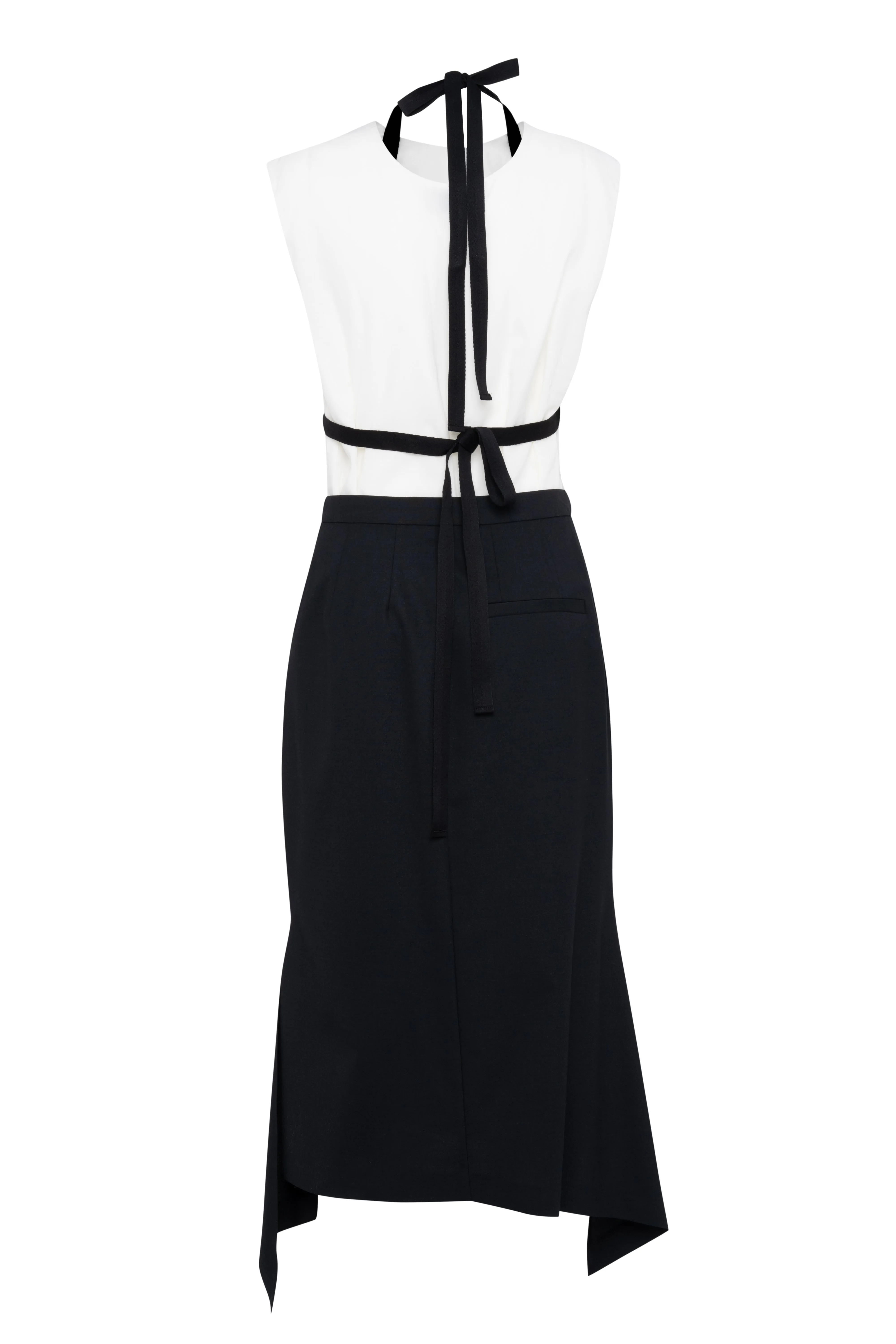 Black Sleeveless Midi Layered Dress With White Top sold by Tela product image thumbnail 2