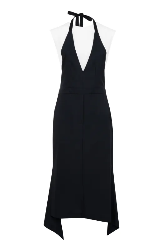 Black Sleeveless Midi Layered Dress With White Top sold by Tela