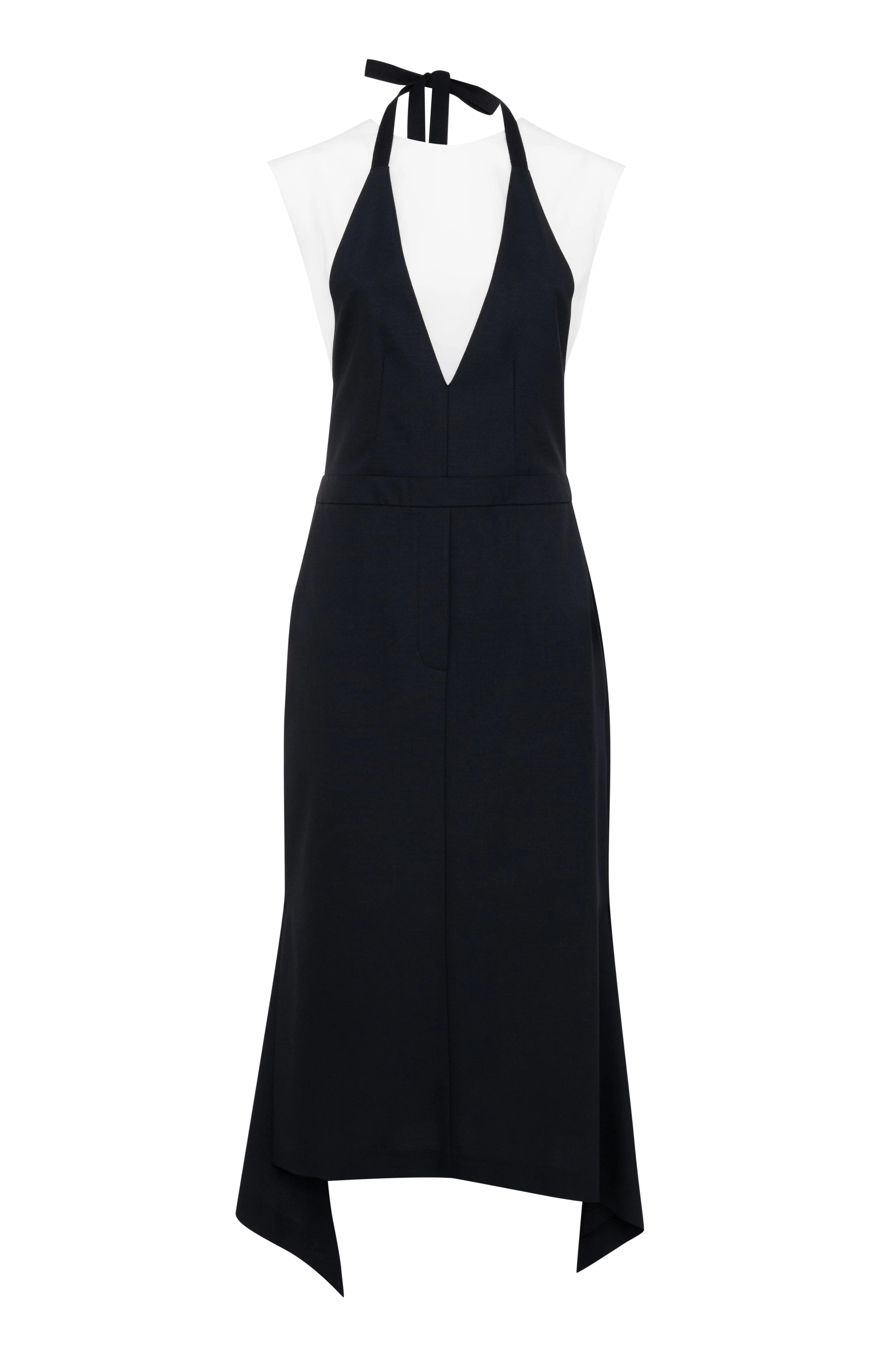 Black Sleeveless Midi Layered Dress With White Top sold by Tela