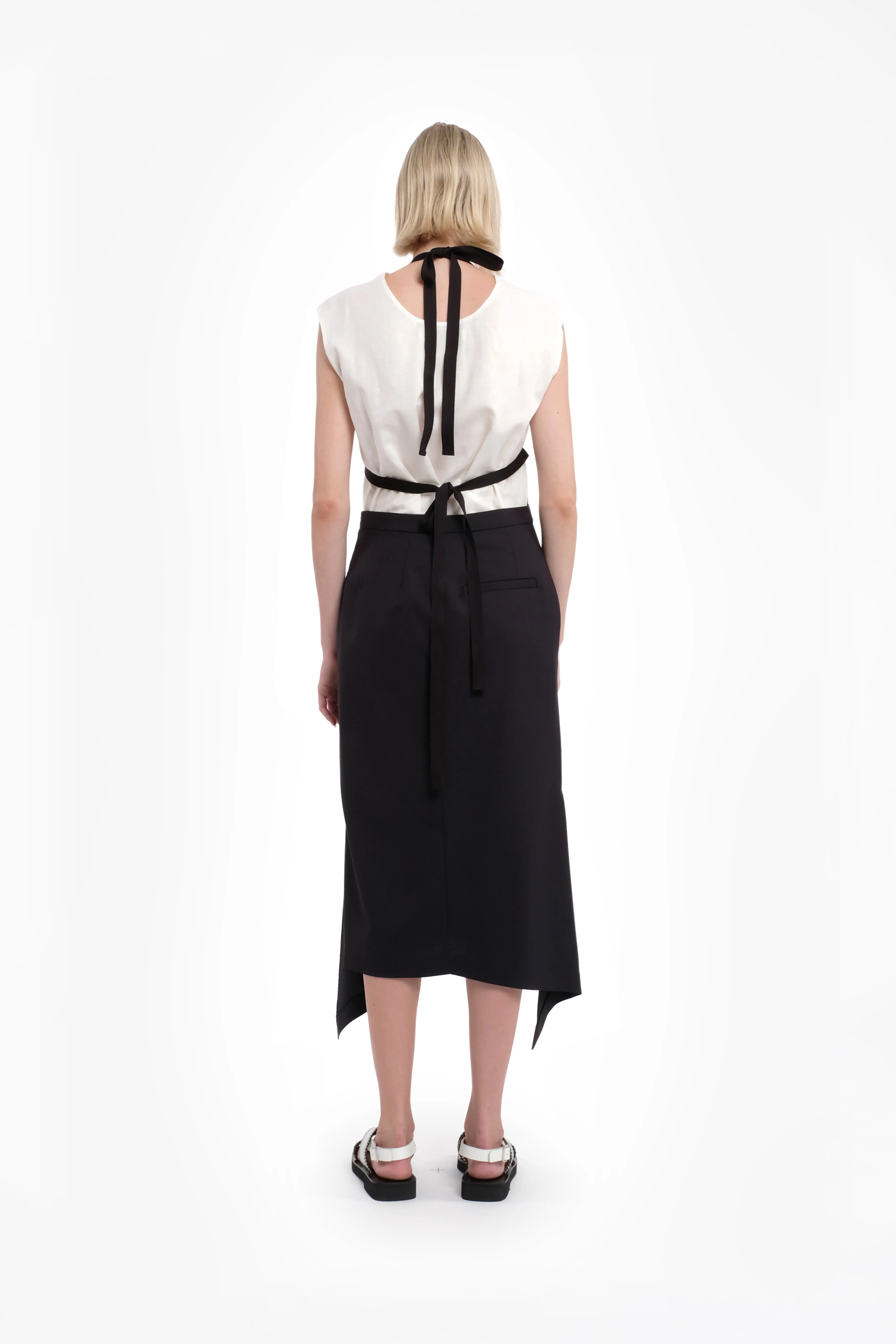 Black Sleeveless Midi Layered Dress With White Top sold by Tela product image thumbnail 4