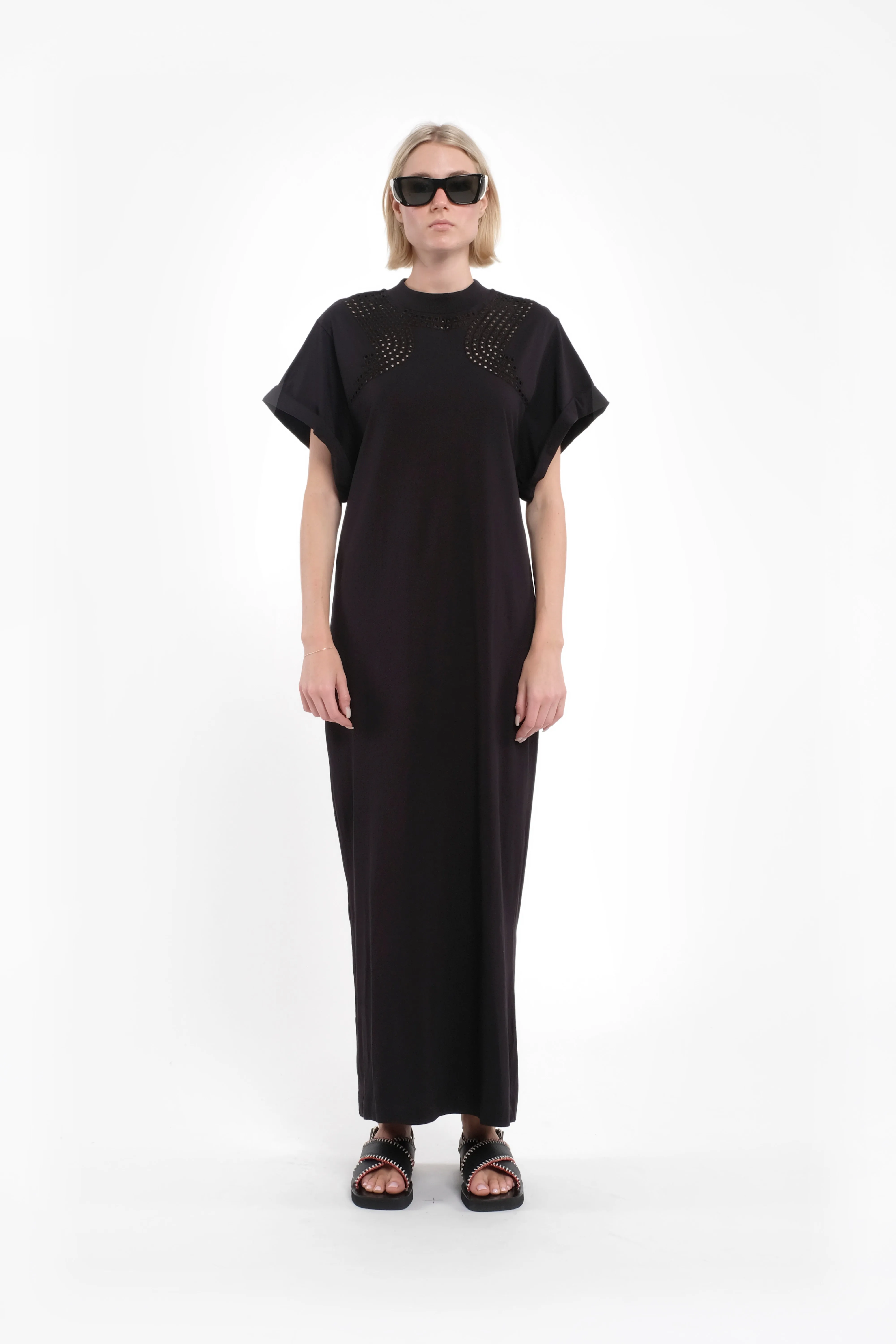 Black Cotton Maxi Dress With Cut-Out Details sold by Tela product image thumbnail 3