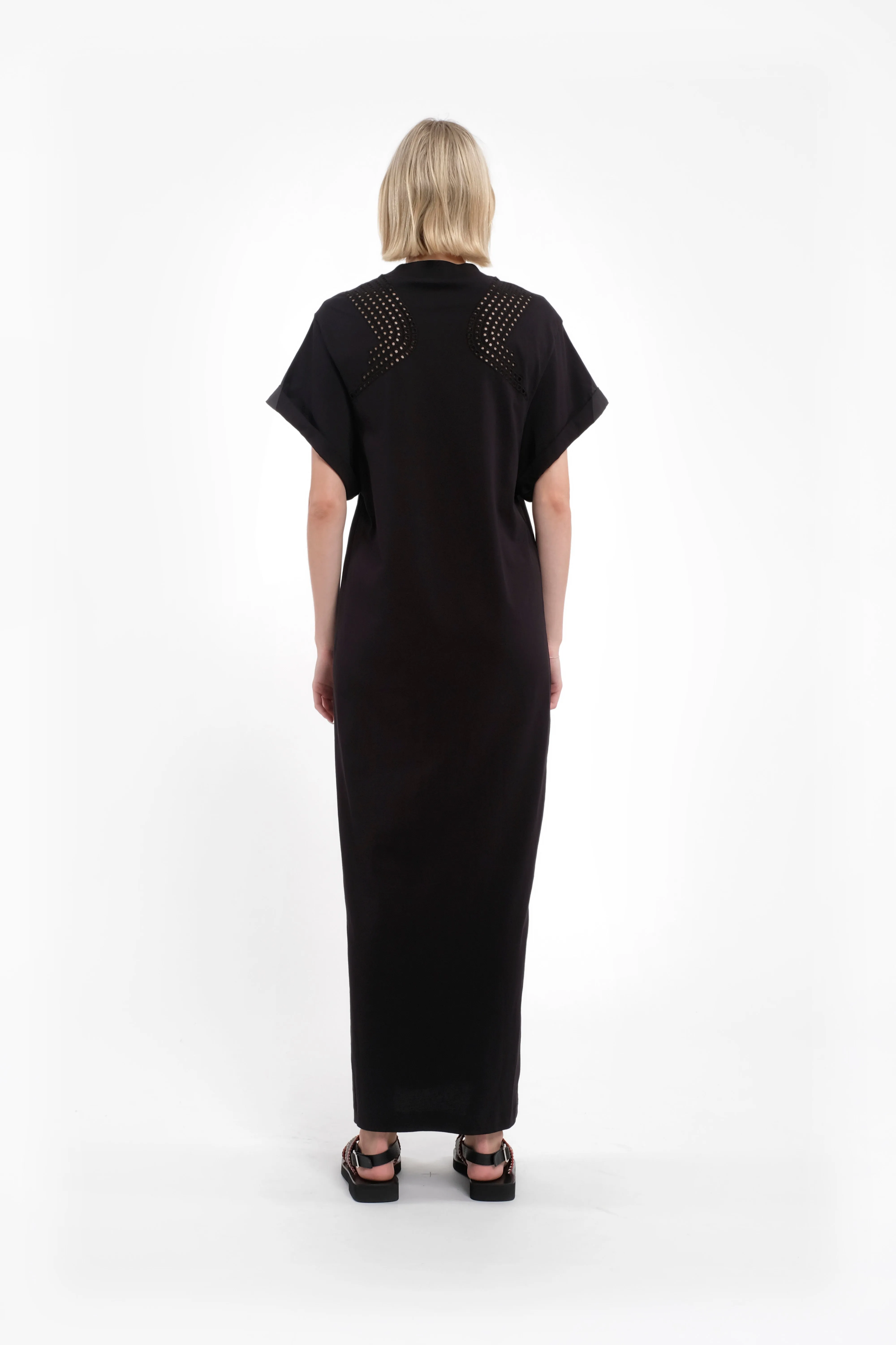 Black Cotton Maxi Dress With Cut-Out Details sold by Tela product image thumbnail 4