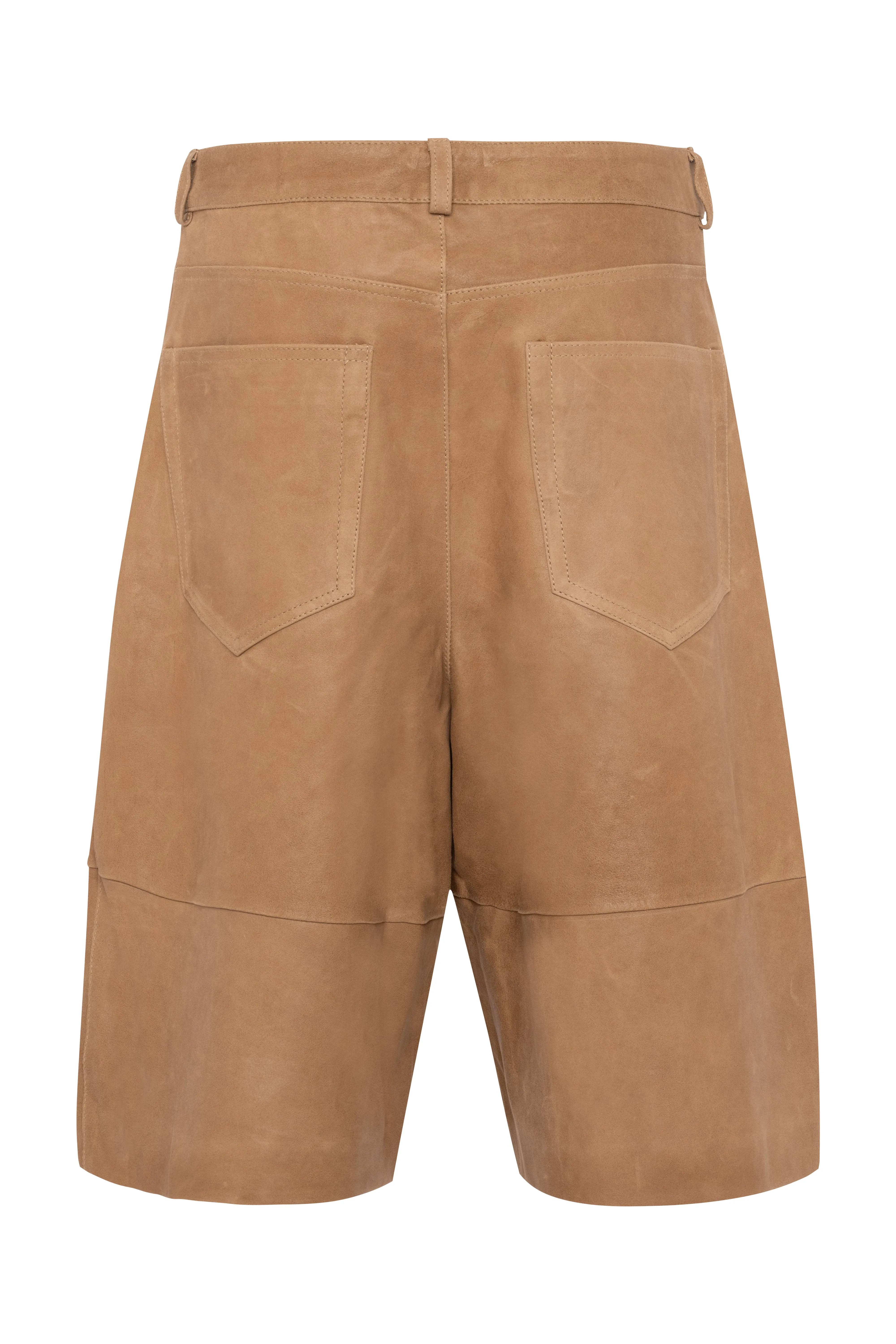 Beige Waxed Suede Bermuda Shorts sold by Tela product image thumbnail 2