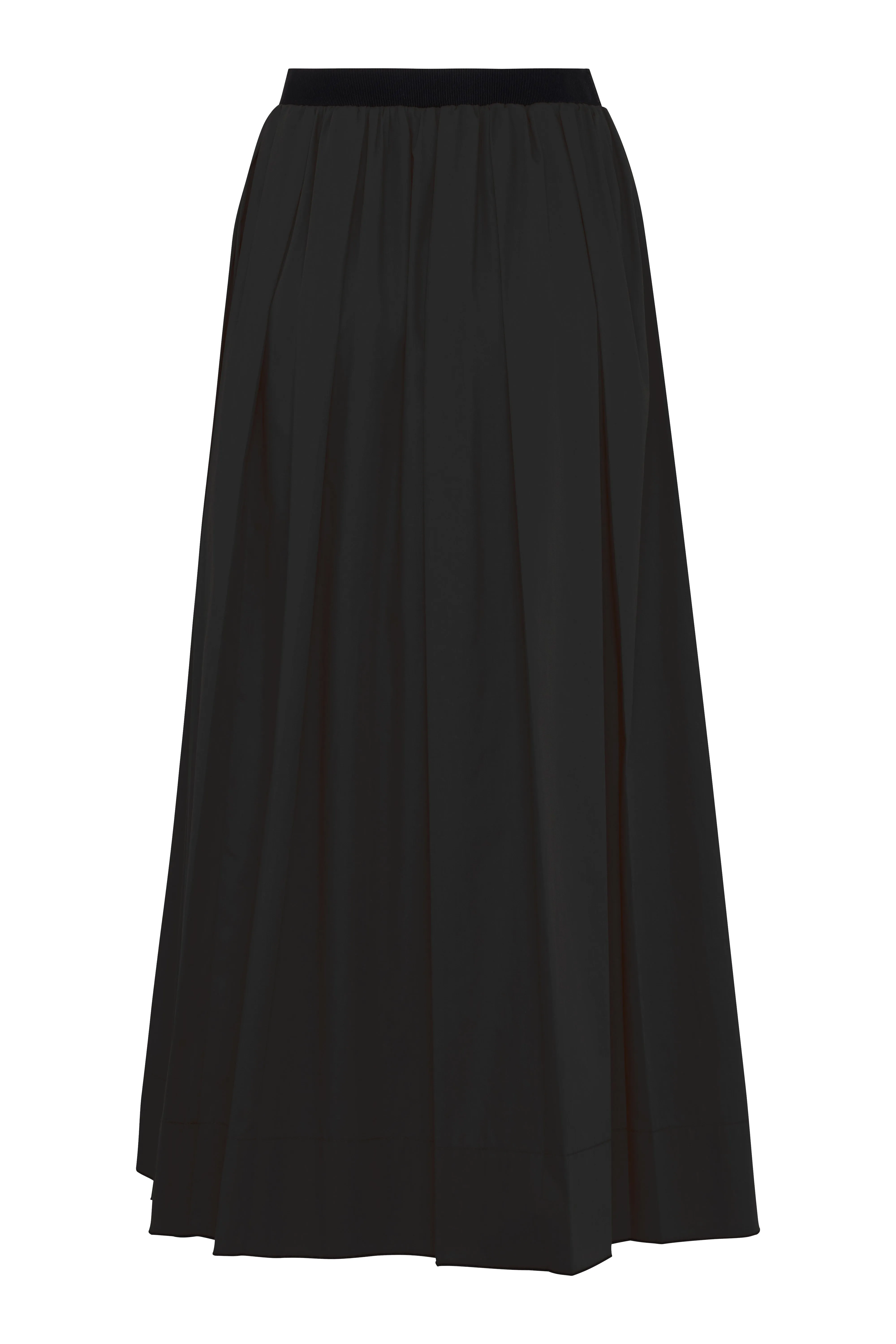 Black Maxi Pleated Cotton Poplin Skirt sold by Tela product image thumbnail 2