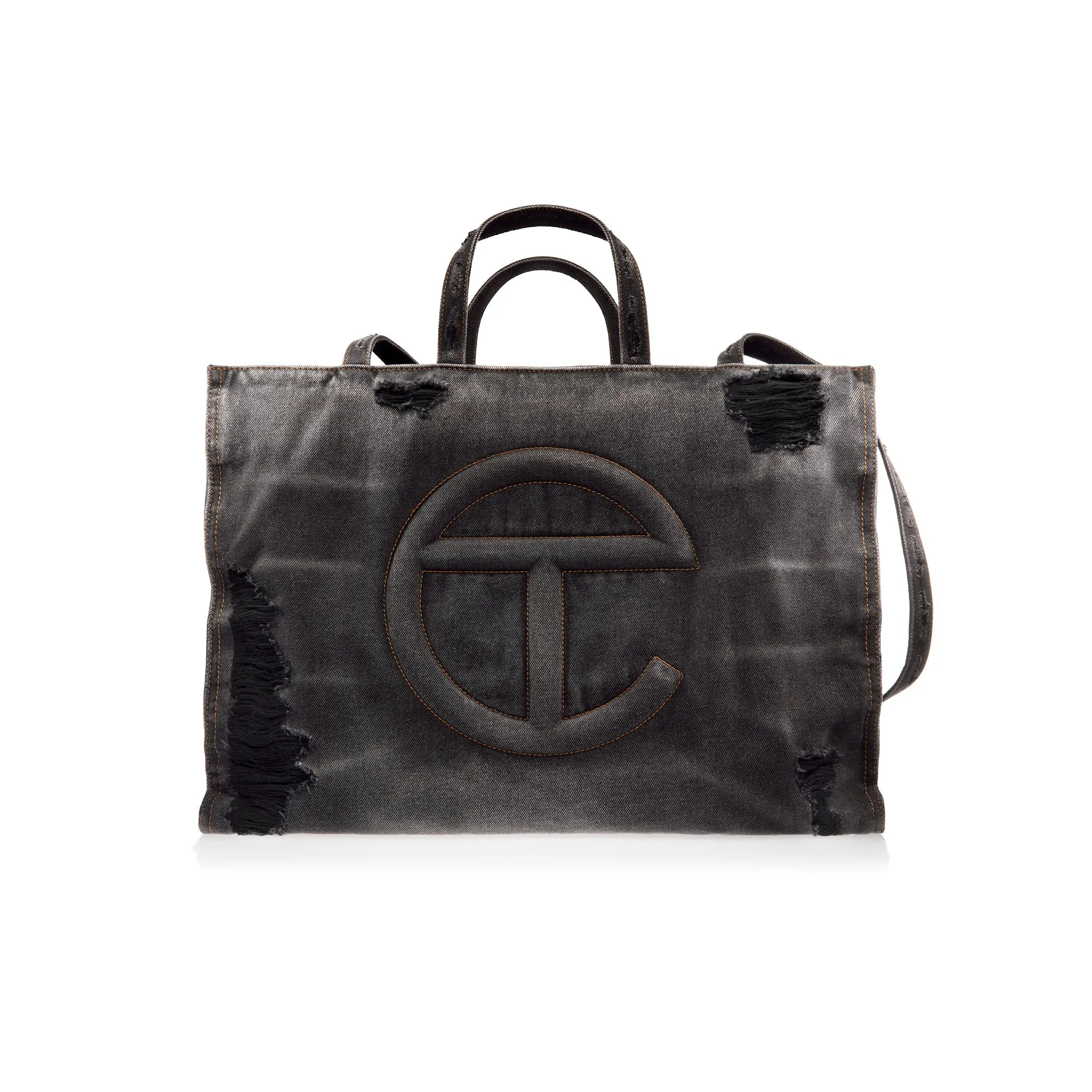 Large Denim Shopper - Distressed Black sold by Telfar