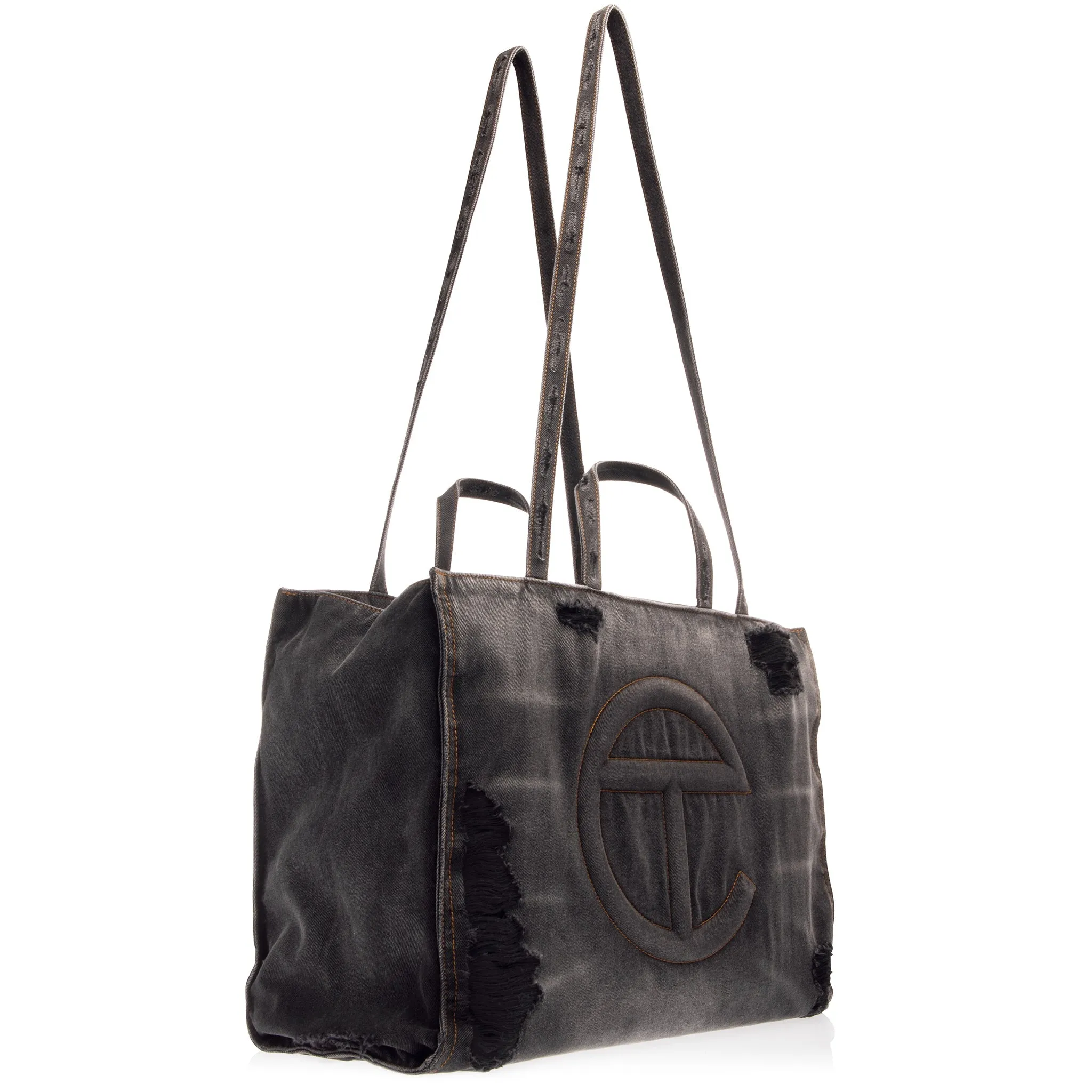 Large Denim Shopper - Distressed Black sold by Telfar product image thumbnail 2