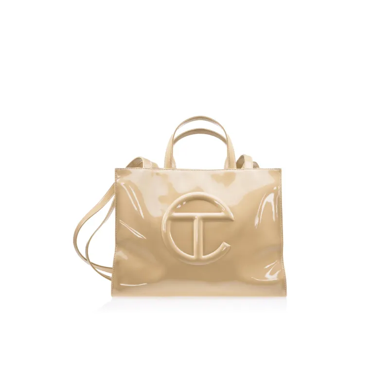 Medium Shopping Bag - Khaki Patent sold by Telfar