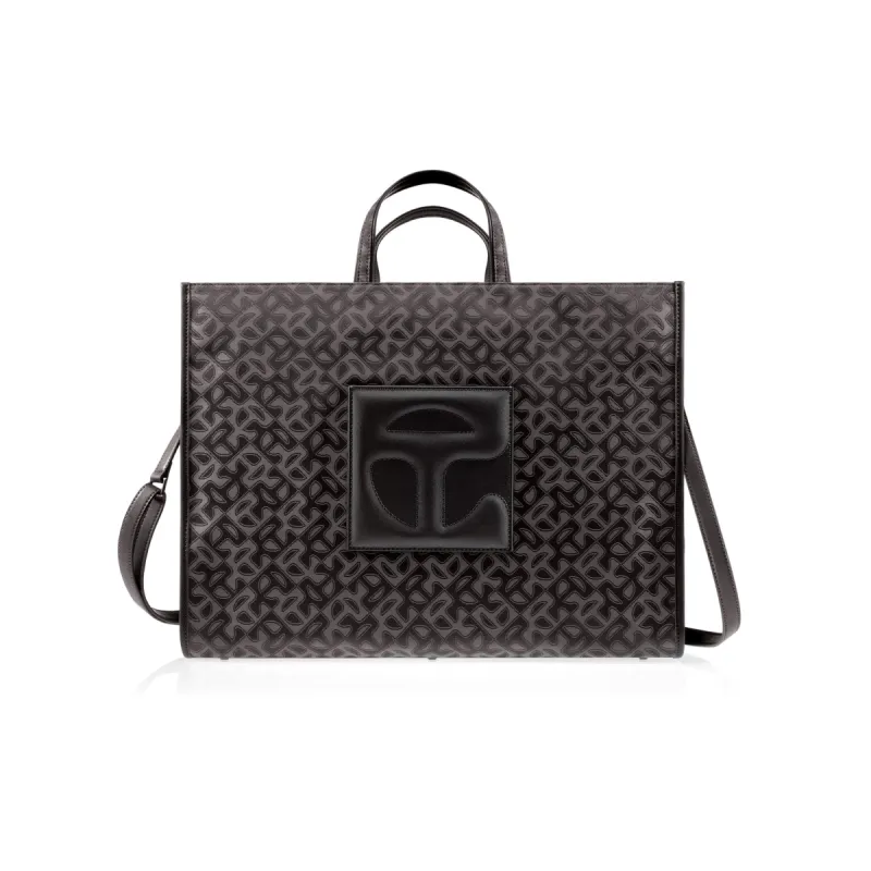Large Jacquard Shopper - Black Monogram sold by Telfar