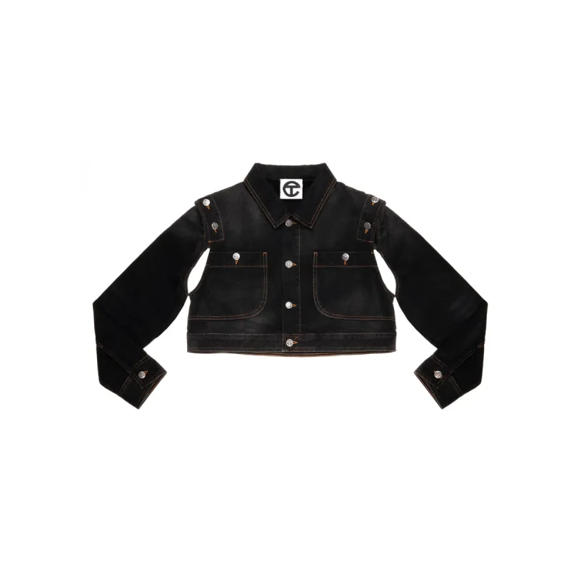 Cropped Detachable Jean Jacket - Black sold by Telfar