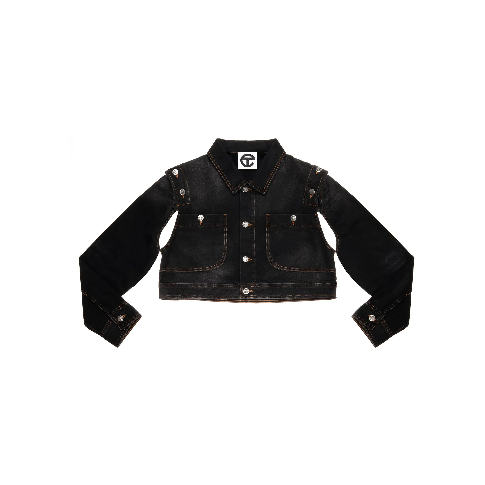 Cropped Detachable Jean Jacket - Black sold by Telfar