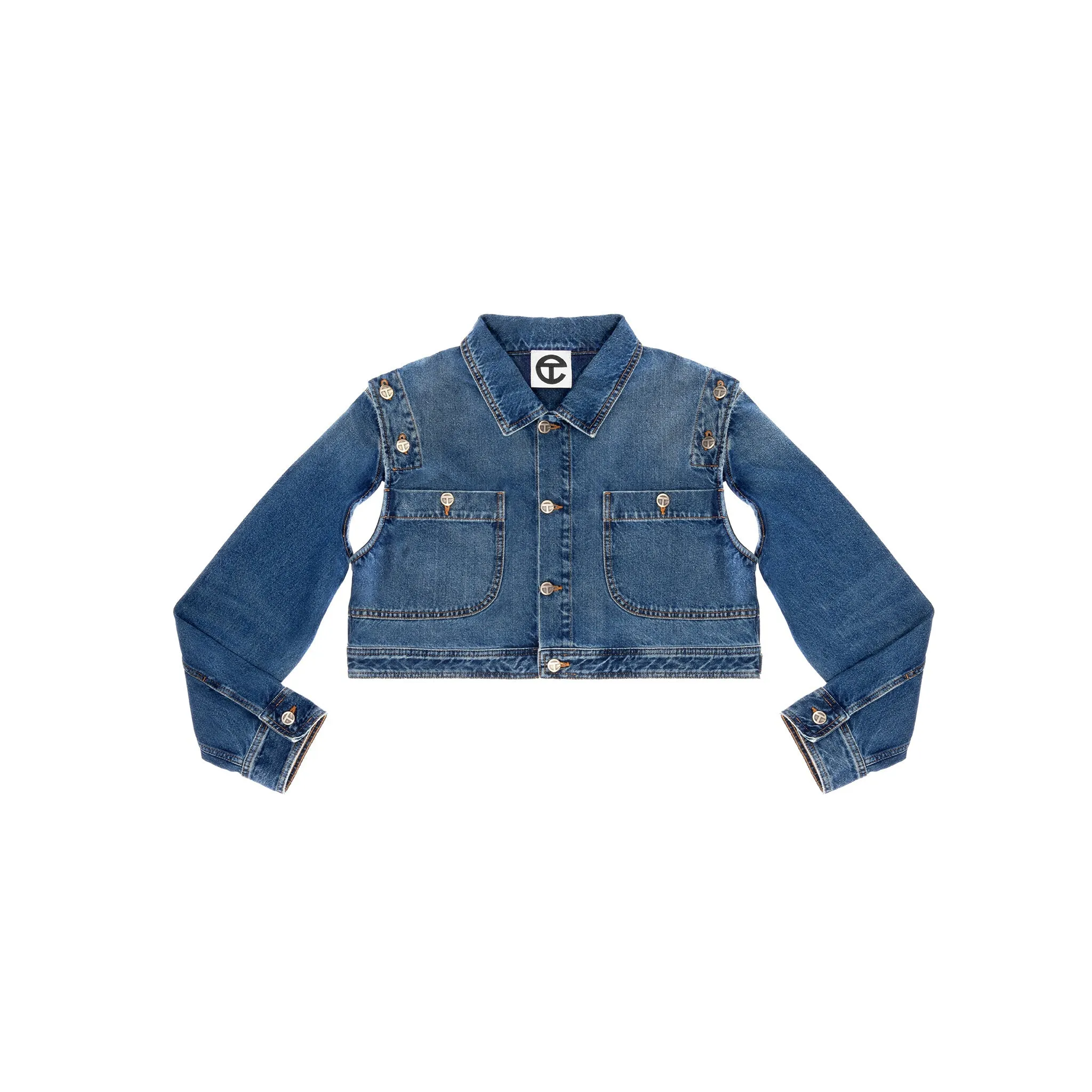 Cropped Detachable Jean Jacket - Blue sold by Telfar