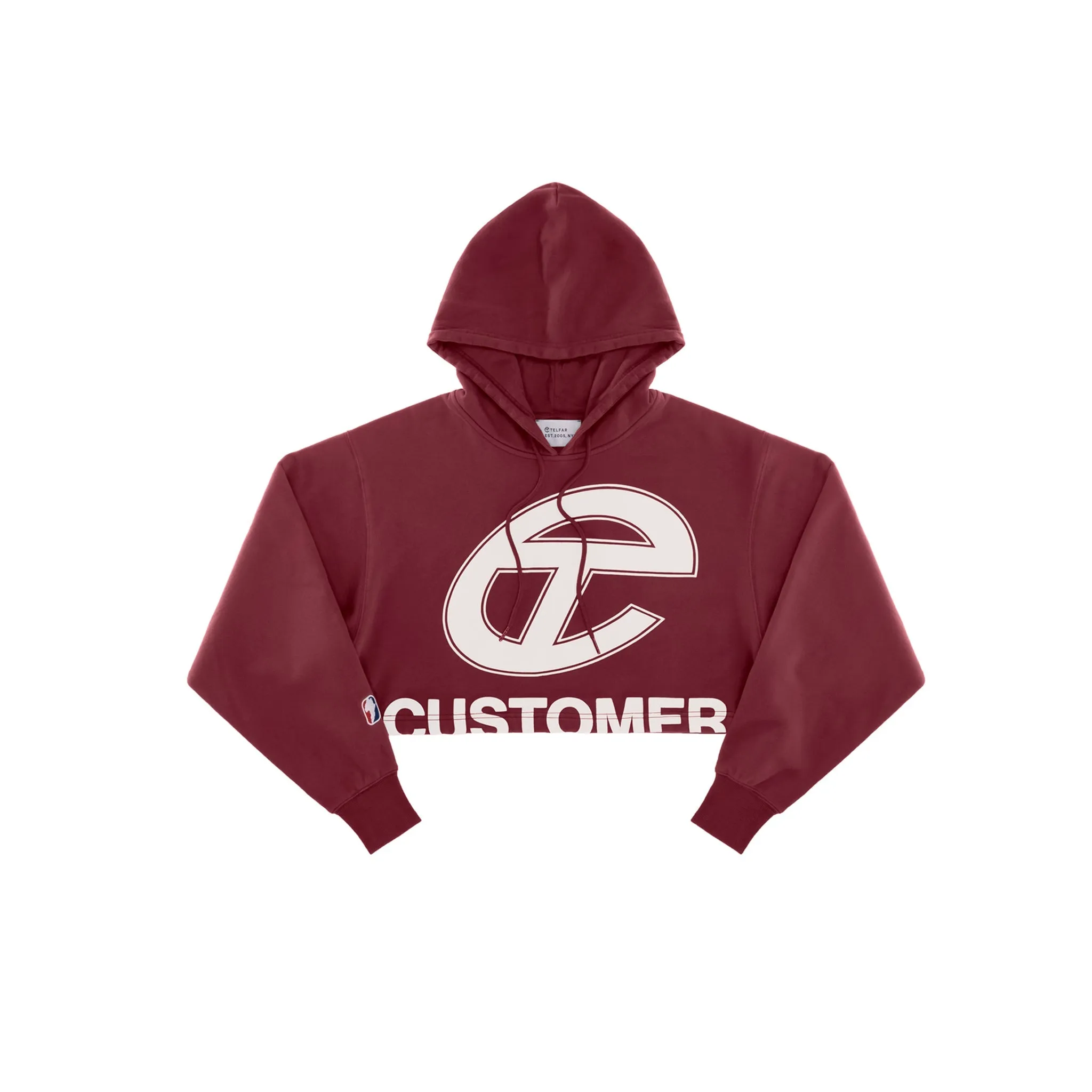 Crop Hoodie - Oxblood sold by Telfar