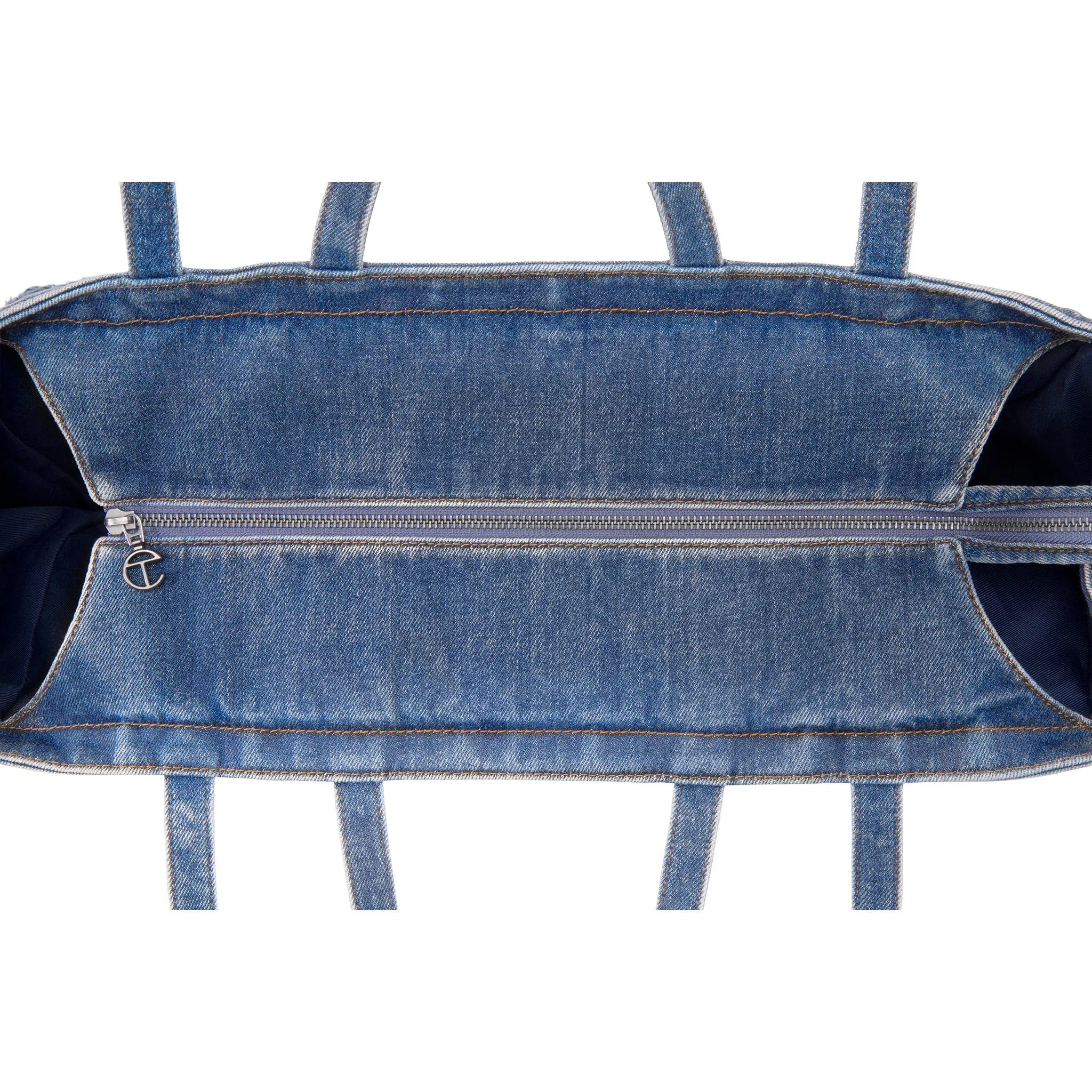 Large Denim Shopper - Distressed Blue sold by Telfar product image thumbnail 5