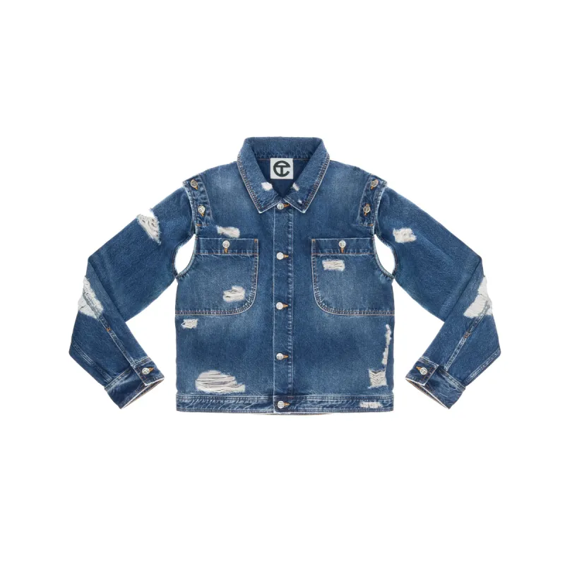 Detachable Jean Jacket - Distressed Blue sold by Telfar