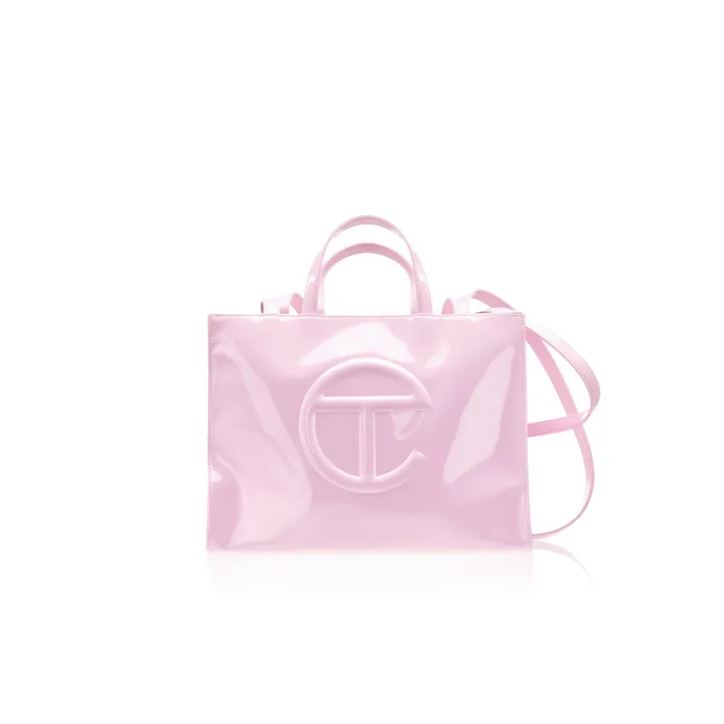 Medium Shopping Bag - Bubblegum Patent sold by Telfar