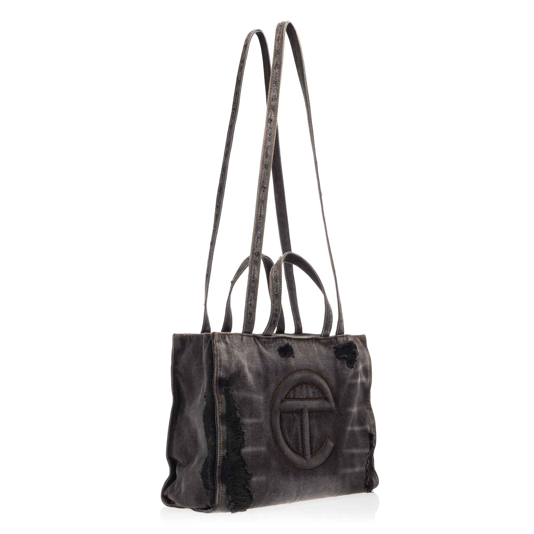 Medium Denim Shopper - Distressed Black sold by Telfar product image thumbnail 2
