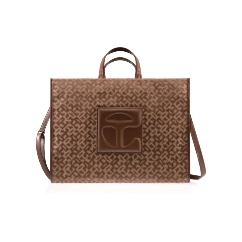 Large Jacquard Shopper - Chocolate Monogram sold by Telfar