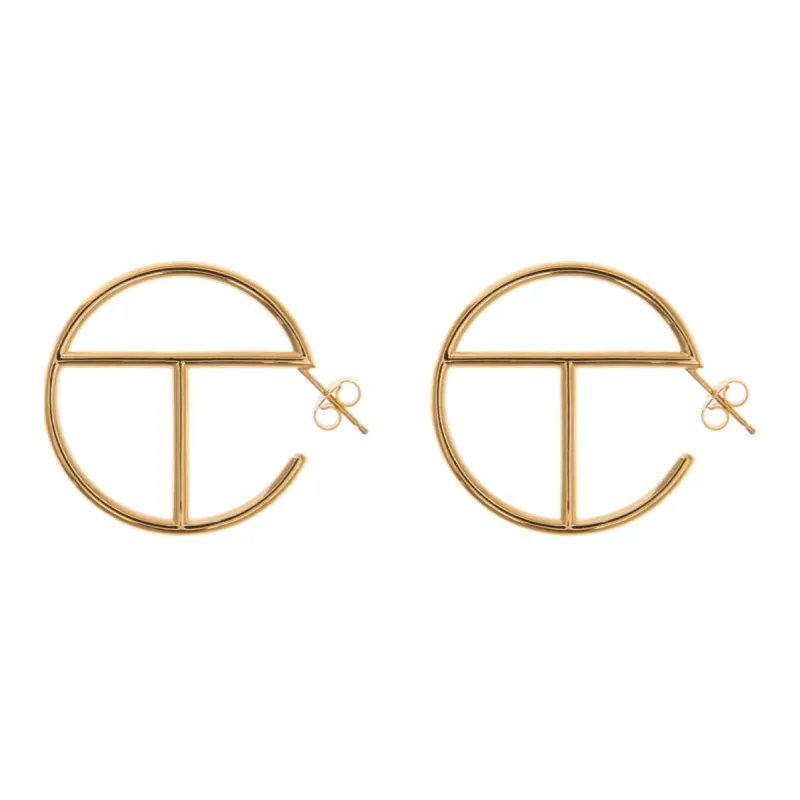 Large Logo Hoop Earring - Gold made by Telfar