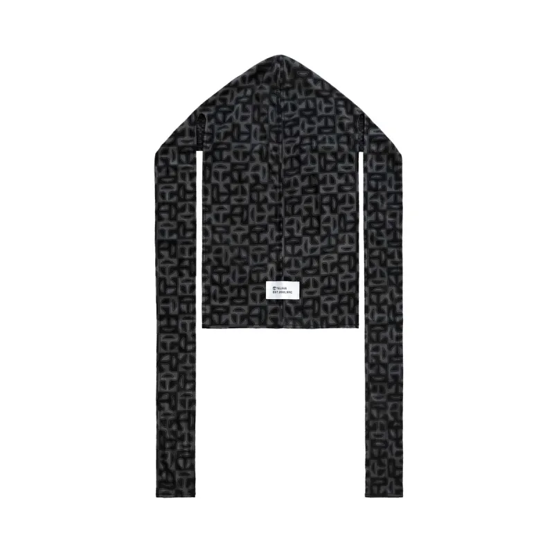 Monogram Print Durag - Black/Grey sold by Telfar