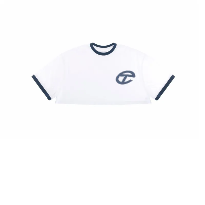 Cropped Ringer T - White sold by Telfar