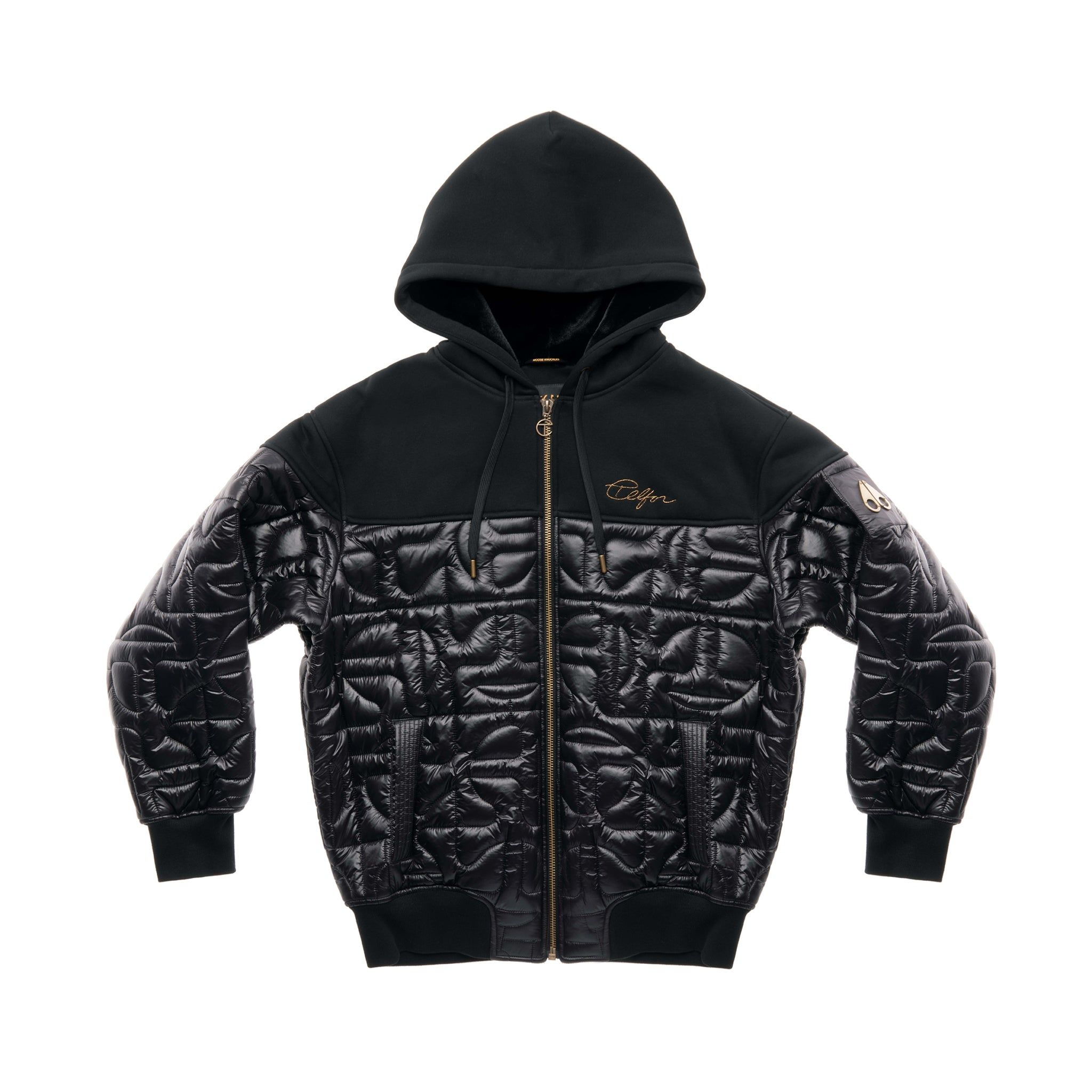 Moose Knuckles x Telfar Quilted Hoodie - Black sold by Telfar