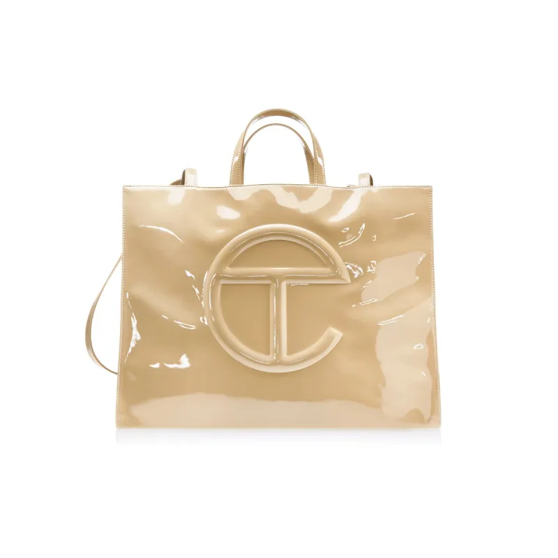 Large Shopping Bag - Khaki Patent sold by Telfar