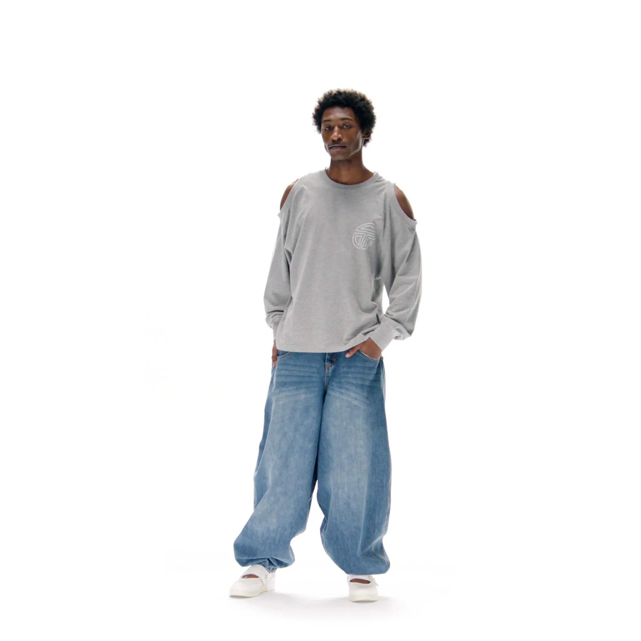 Triple Long Sleeve T - Heather Grey sold by Telfar